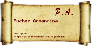 Pucher Armandina névjegykártya